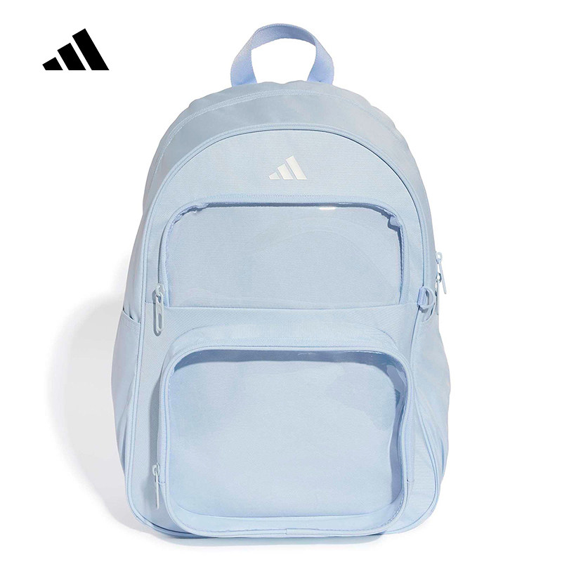 adidas阿迪达斯中性多巴胺风透明前袋休闲双肩背包娃包 LF1696