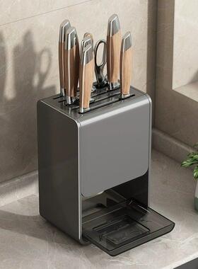 【刀架置物架M3】枪灰色刀架壁挂厨房台面放菜多功能刀一体收纳层