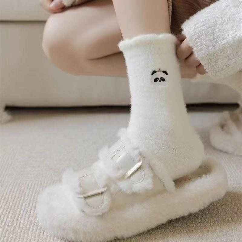 【下单立减50】纯白袜子保暖加绒睡眠地板可爱毛绒绒袜子Y23