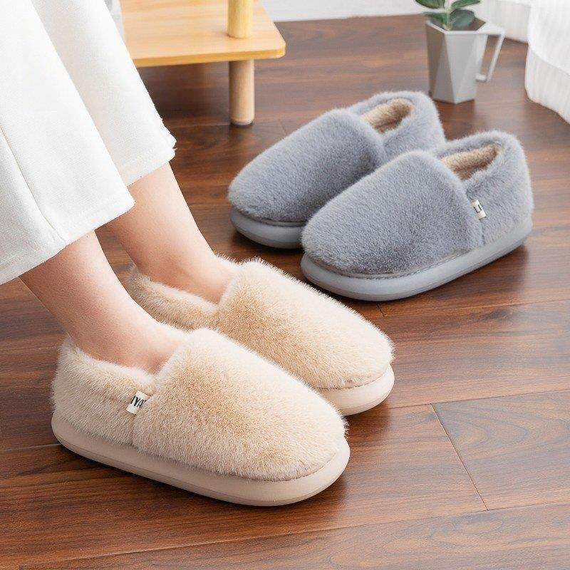 日本进口包跟棉拖鞋女士秋冬月子鞋情侣毛毛家居家用踩屎感棉拖男