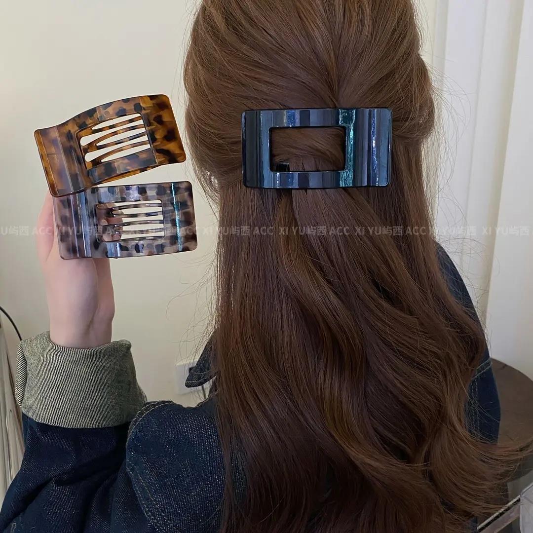 【下单立减20】不硌头方形气质后脑勺盘发横夹高级感鲍鱼抓夹复古
