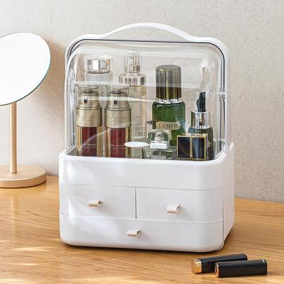 化妆品收纳盒宿舍桌面防尘家用整理箱轻奢高级梳妆台护肤品置物架