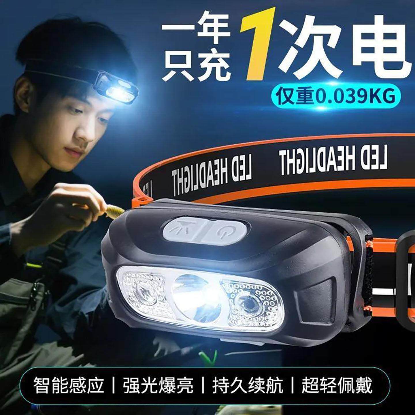 德国进口强光头灯充电超亮头戴式手电筒户外大功率超长续航照明灯