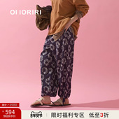 3折限时福利款 OIIORIRI 罗马花有机棉运动长裤 自然腰束脚裤 子
