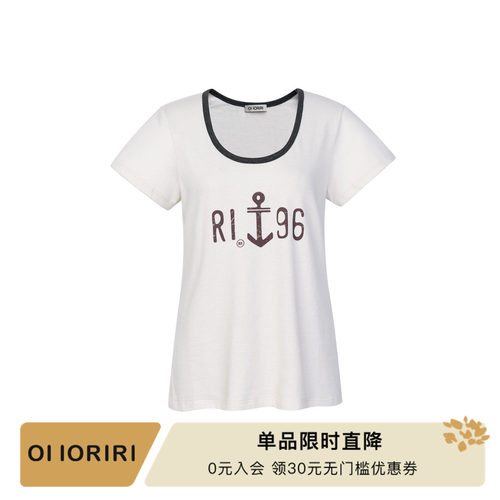 OIIORIRI字母印花海锚T恤