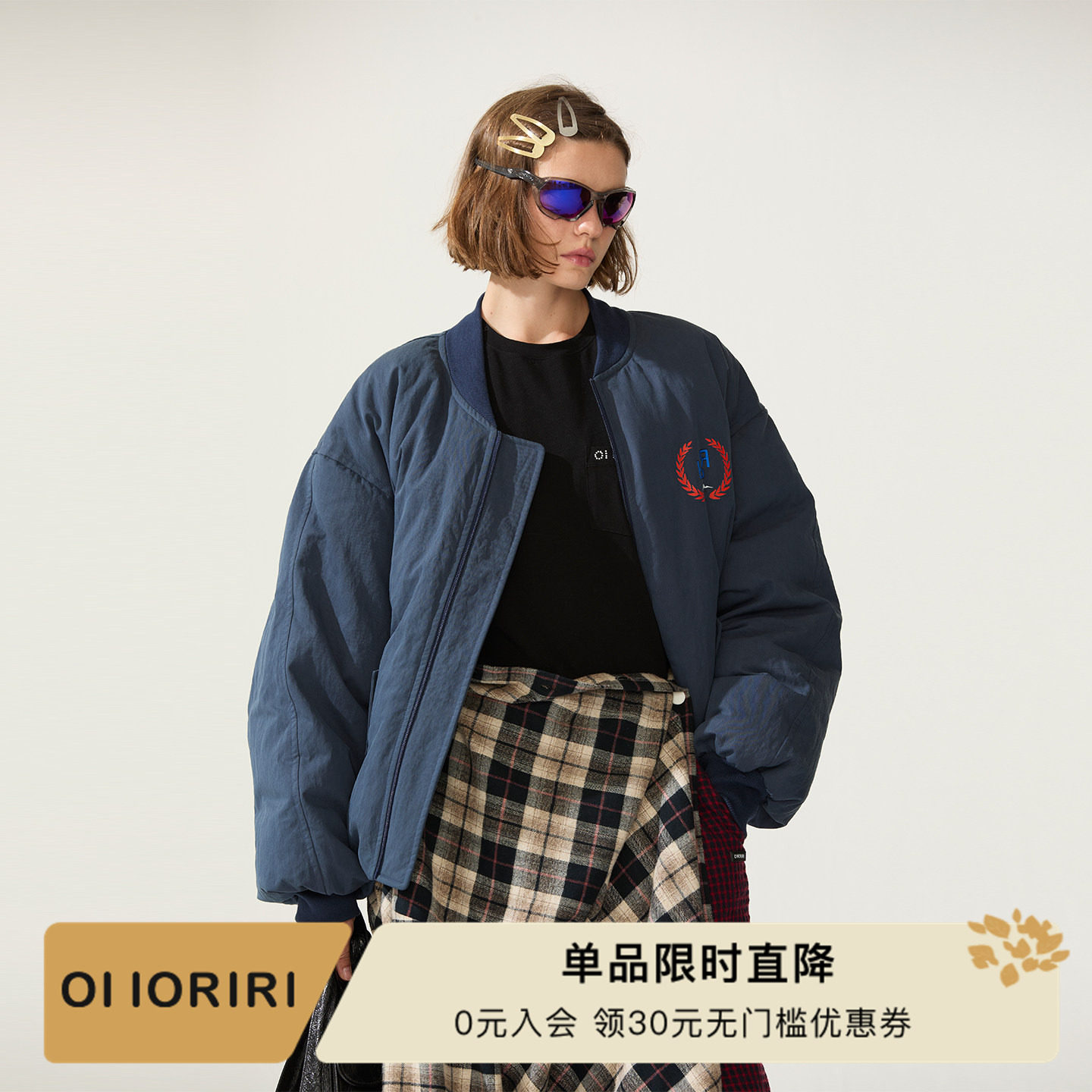 OIIORIRI印花空军收口袖夹克