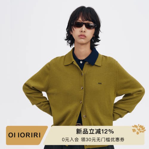 OIIORIRI羊毛针织POLO领开衫