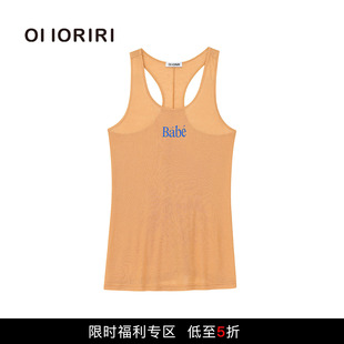 天丝羊毛工字背心宽松字母印花上衣 OIIORIRI 5折限时福利款