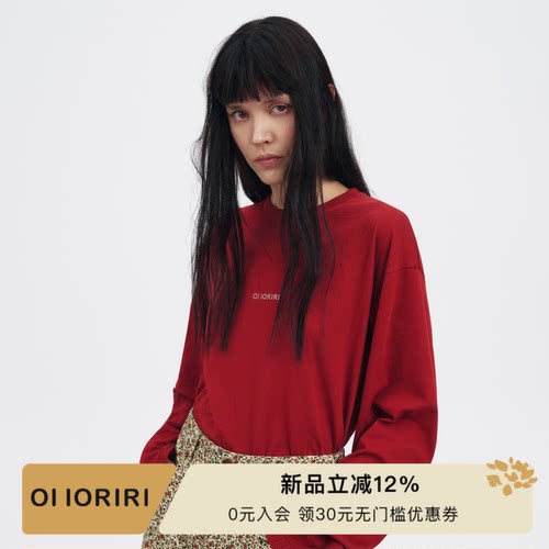 OIIORIRI圆领廓形长袖T恤