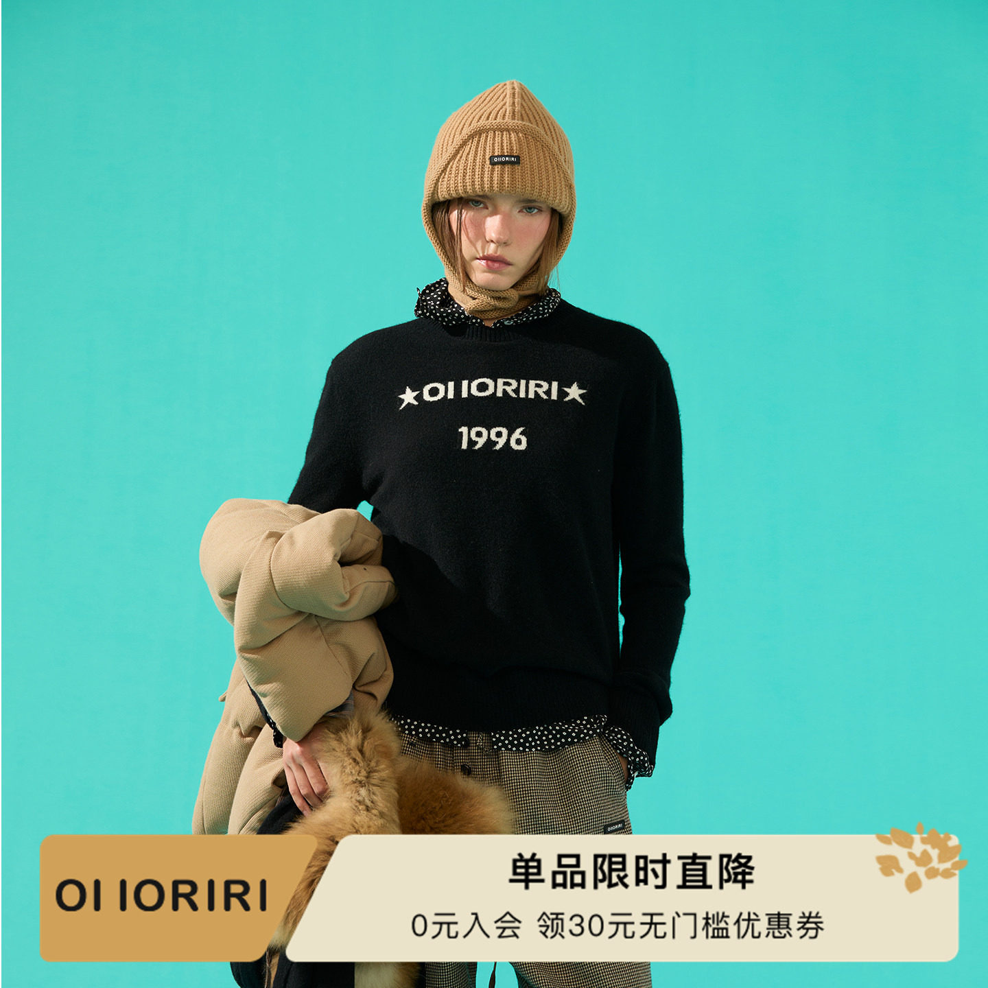 OIIORIRI套头针织长袖毛衣