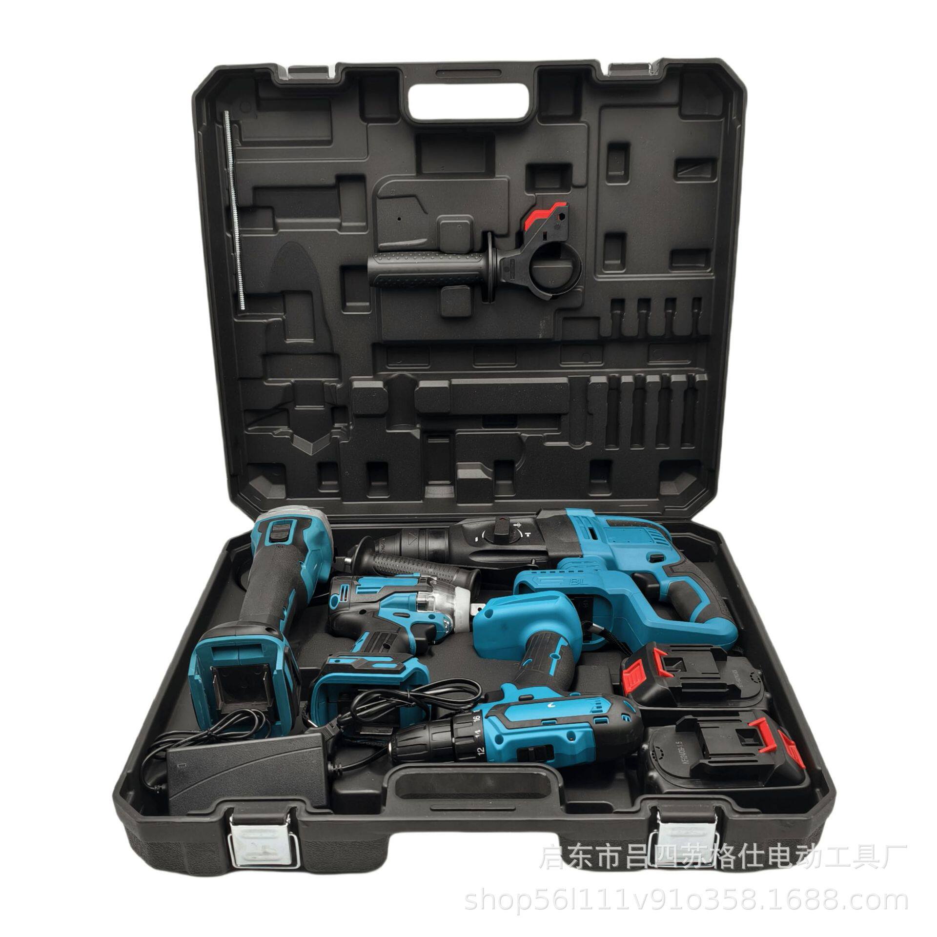外贸锂电四件套电动工具套装组合大功率多功能4合一锂电工具套装