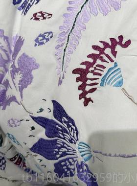 新款A件SY家纺浅紫色斜纹纯棉四套优床雅大气刺绣花田园E风外贸品