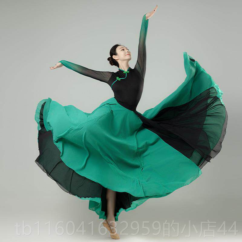 新款考蒙古服蹈演出服艺大舞摆裙民族风舞台表演装藏族舞蹈服长裙