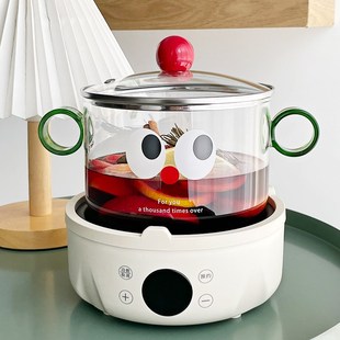 透明双耳奶锅家用高硼硅玻璃汤锅炖盅可明火直烧电陶炉加热泡面碗