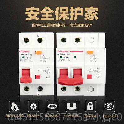 高档国际电工小型断路器总D护Z47家用电闸1/2P63A气开关带空漏电
