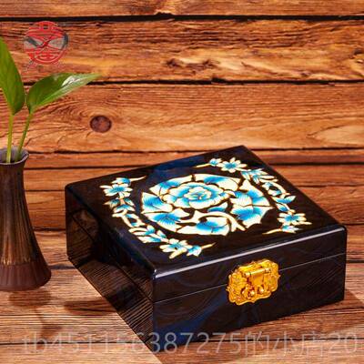 高档平遥漆首饰盒木质纳结器婚收送礼铜锁推光复纯手工高端陪嫁古