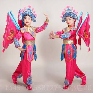 高档第九届小风采刀荷蹈马旦儿演出服童花木兰穆桂英戏曲京豫剧舞