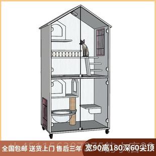 高档猫别墅宠物繁柜木猫笼子猫窝猫育柜猫咪寄实样展示柜猫猫舍定