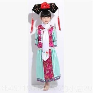 高档清朝格服服装儿童女满族表演服 安合桥小子风格宫女燕 甄格嬛