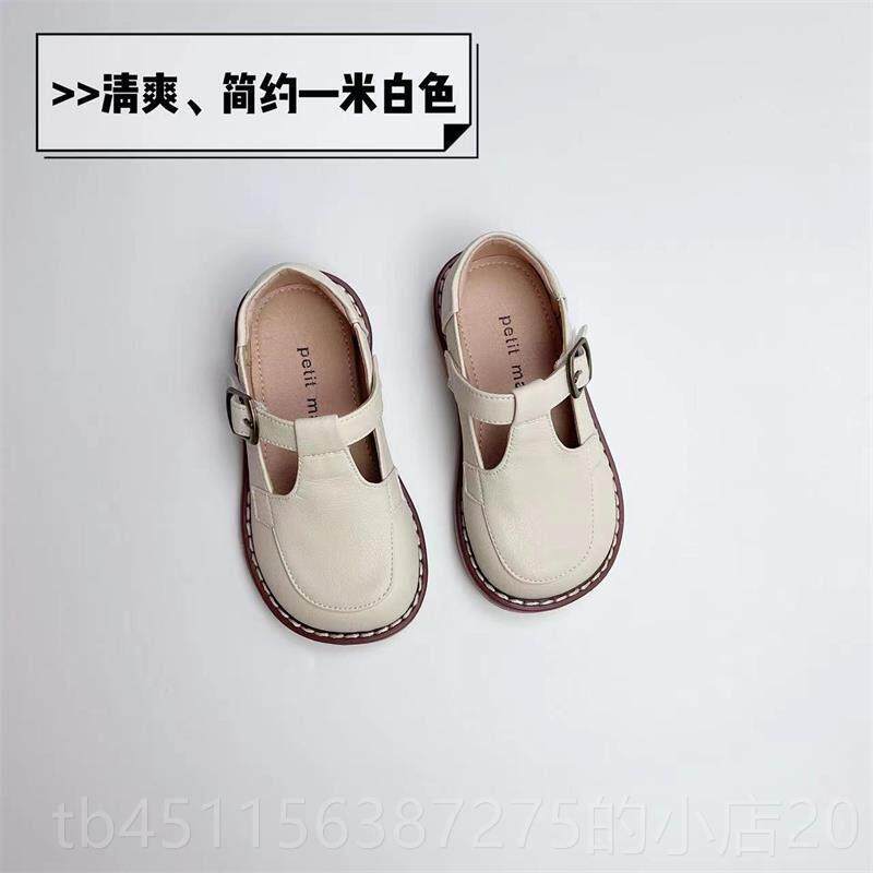 高档真儿牛皮童皮鞋男童黑覆古童单鞋白色公主演出色鞋礼服防女滑