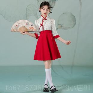 高档儿童合唱出服小装 学生朗诵比赛女童中国演风男持童中山主人表