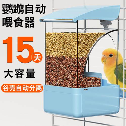 鸟食盘盒鹦鹉自动喂食器防溅防撒小鸟用食新型鸟食投喂器喂鸟神器