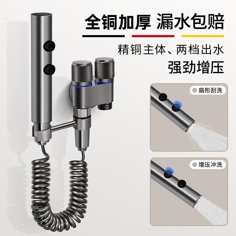 枪灰马桶清洗全铜喷枪水龙头三通伴侣厕所家用一进二出增压冲洗器