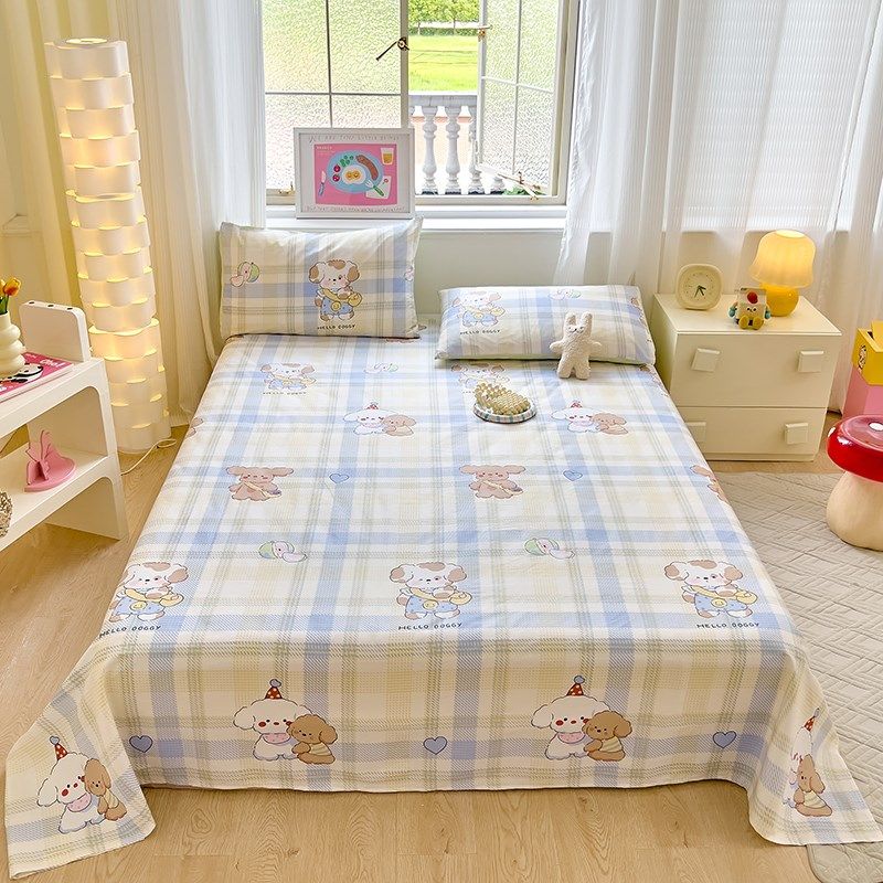 儿童卡通100%全棉床单单件纯棉被单学生宿舍1.2m单双人1.5m1.8m床,床上用品,床单,淘宝优惠券,粉丝福利购,淘宝优惠卷
