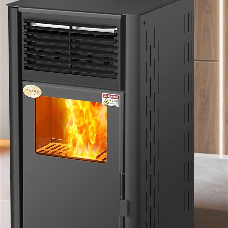 生物质颗粒取暖炉家用室内烧木柴两用冬季欧式真火壁炉民宿柴火炉
