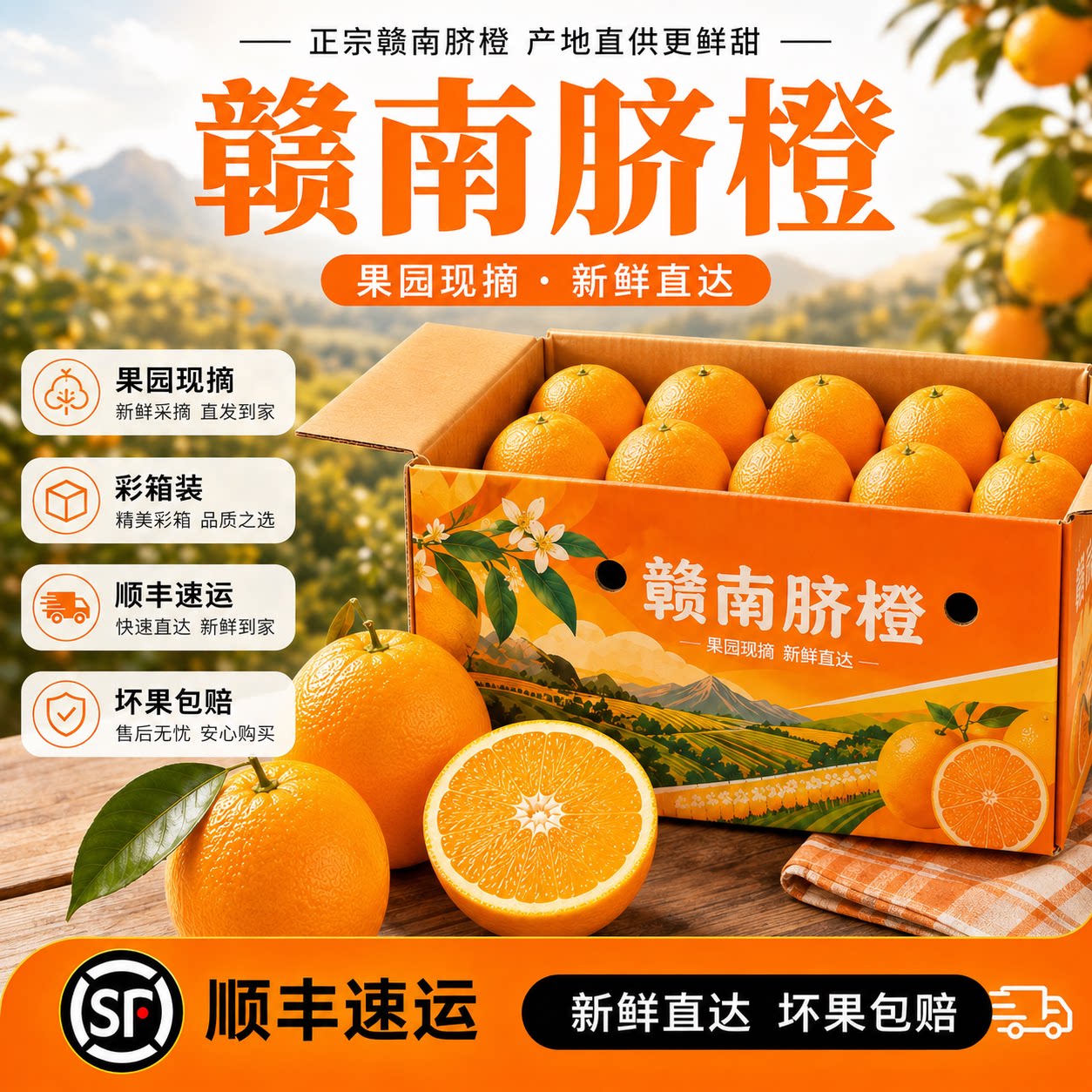 赣南脐橙10斤装正宗江西赣州当季新鲜水果整箱现摘产地直发顺丰