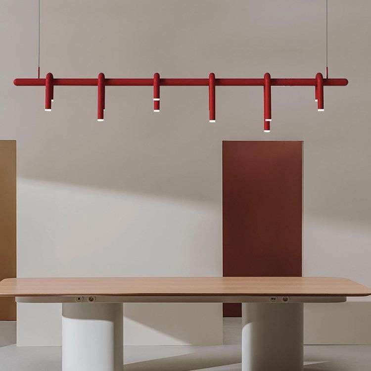 U型吊灯 现代北欧客厅长条餐厅吧台卧室样板房铁艺灯具