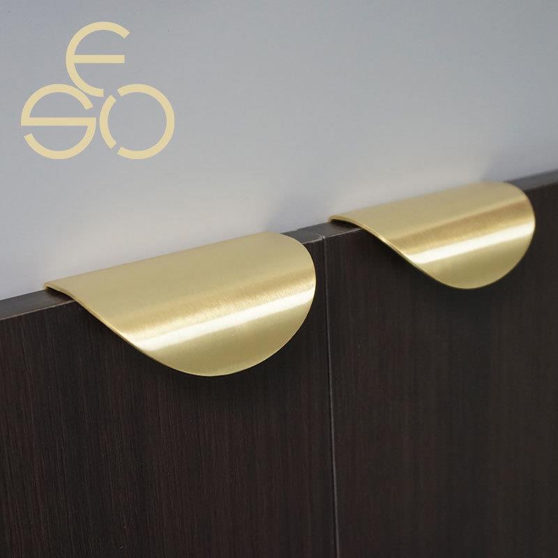 简约黄铜橱衣柜门拉手北欧现代ins风抽屉把手极简推拉门黄铜拉手
