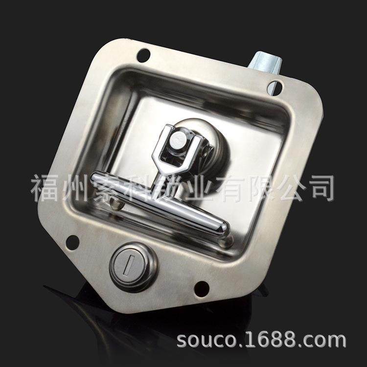 海坦锁具 MS830-2工业集装箱车门电箱电柜门锁 不锈钢平面面板锁