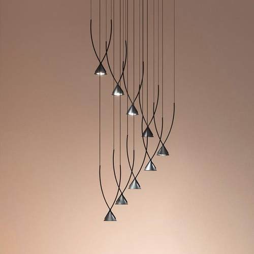 设计师极简咖啡厅样板房高级感装饰侘寂风床头长线楼梯餐厅吊灯