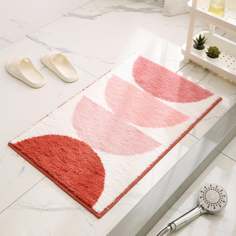 奶油风浴室吸水地垫卫生间门口防滑垫家用进门门垫厕所洗手间地毯