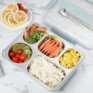 304不锈钢便当盒快餐分格保温盒学生饭堂饭盒便捷带餐具密封防漏