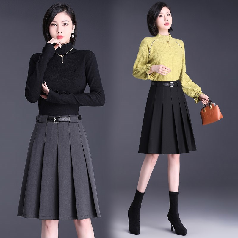 学院风高腰百褶裙女小个子2024新款秋冬韩系穿搭设计感西装半身裙