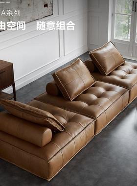 意式块沙发轻奢客厅现代CYZ简约工业风懒人休闲沙由自组合极方简