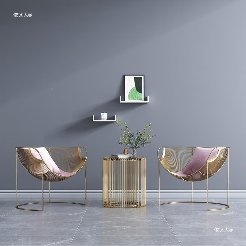 享新惠台桌椅三件套家用轻奢小圆茶几椅子QNO组合桌约简庭院铁艺