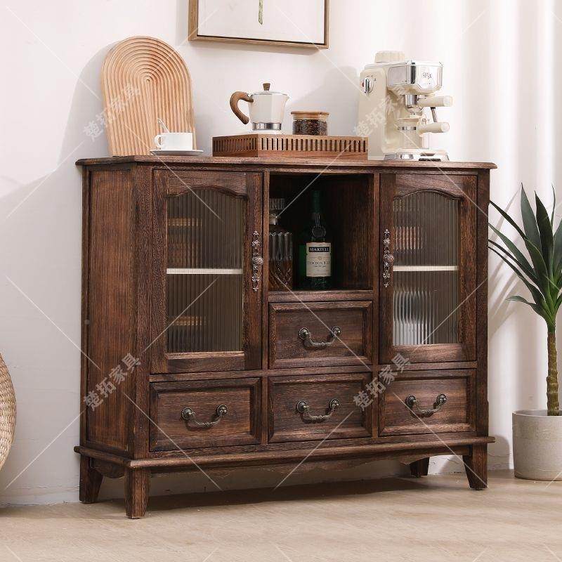 式实木餐美边边柜柜式欧餐厅客厅11储物多功能厨房收纳家用茶水酒,住宅家具,餐边柜,淘宝优惠券,粉丝福利购,淘宝优惠卷