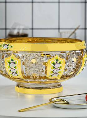 金像波用西米亚工圆玻璃果盘轻奢形手创意家客厅71-68015果斗糖缸