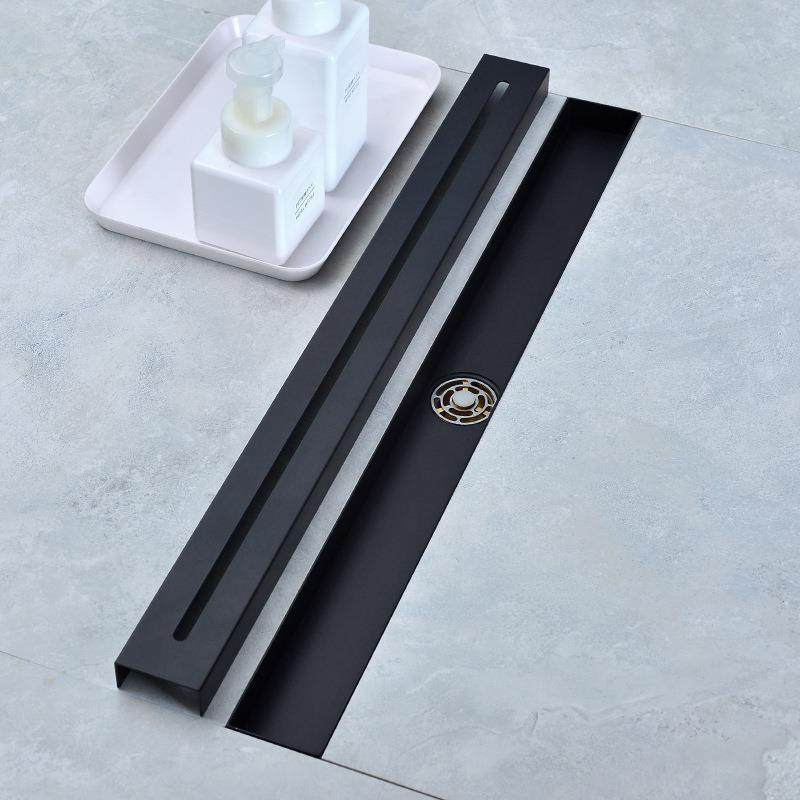 黑色304不DL2239锈防钢卫生间淋浴房2防臭堵家排水道用隐藏式地漏