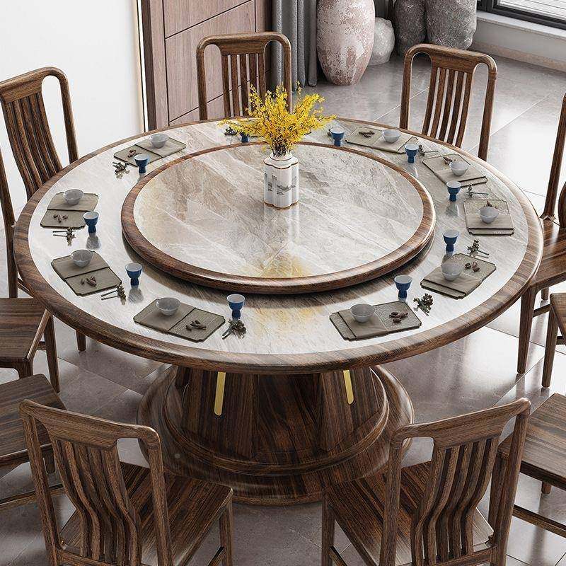 新式乌金QNM木全实木组餐桌椅圆合家用大桌带转盘简约轻中奢岩板,鲜花速递/花卉仿真/绿植园艺,其它园艺用品,淘宝优惠券,粉丝福利购,淘宝优惠卷