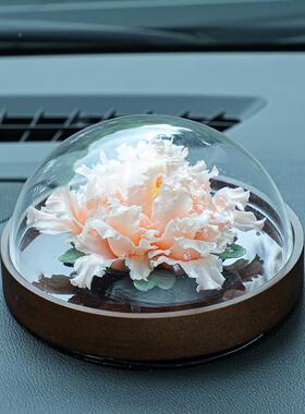 创意手瓷捏蓝色牡丹陶车瓷载摆件办公室客厅书房装PDP饰工工艺品