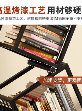 创意转OYQ角书架厅地置物架艺网红异形展示架客书落柜书架铁一体