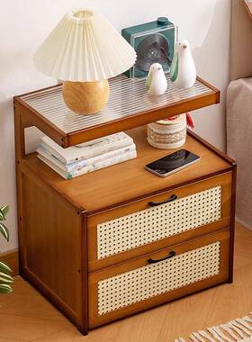 款简约床头柜新小型家用超窄边柜收纳床床DSU柜家用头柜床头边几