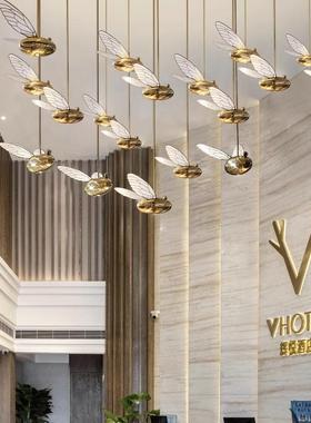 售楼部艺蜜蜂装饰灯楼梯间组吊灯合酒店大厅前台91663餐厅术灯