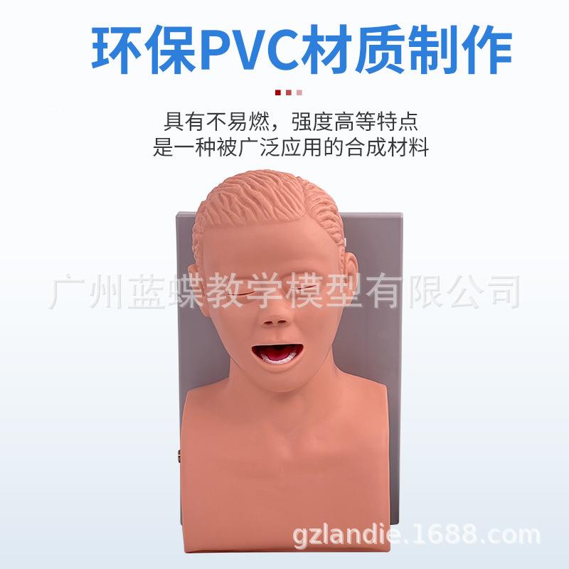 人电人体训气管插管训练模型带875牙齿受压报成警口鼻咽气道子管