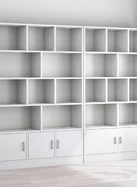 简易书架落地墙置物靠架分层收纳架储物客柜子一ZYN体厅家用书柜