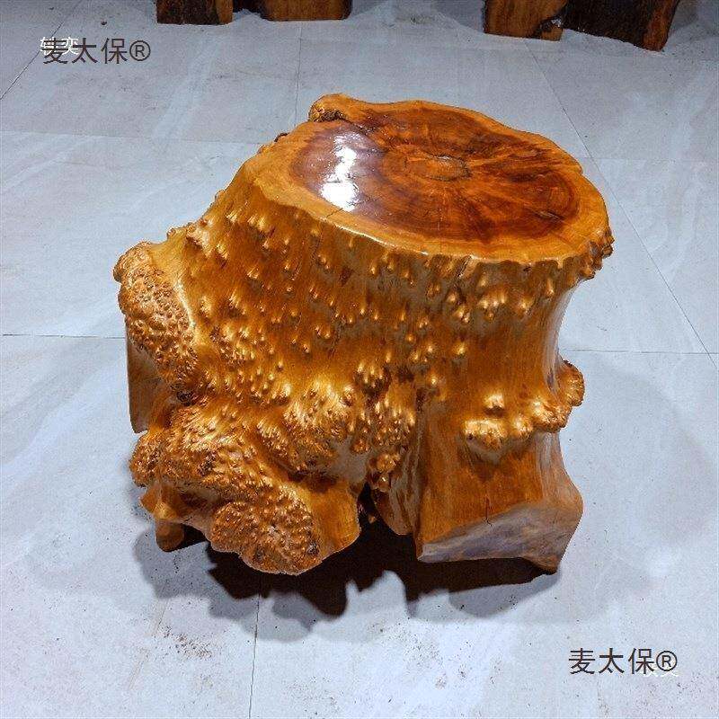 雕凳树根坐凳花架座实木圆墩子原木树h桩木底桩子614木头树垒麦太